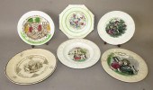 6 CHILDRENS PLATES WITH TRANSFERSca.