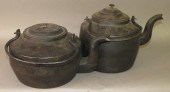 2 CAST IRON TEA KETTLESca. 1838-1855;