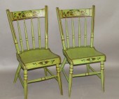 2 PLANK SEAT CHAIRS SIGNED C. NEESca.