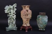 3 CHINESE CARVED DECORATIVE ITEMS3 2feb91