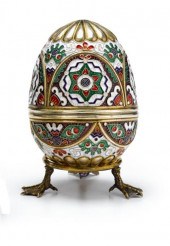 Russian silver gilt and cloisonne enamel