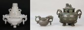2 CARVED CHINESE CENSERS WINE 2fee58