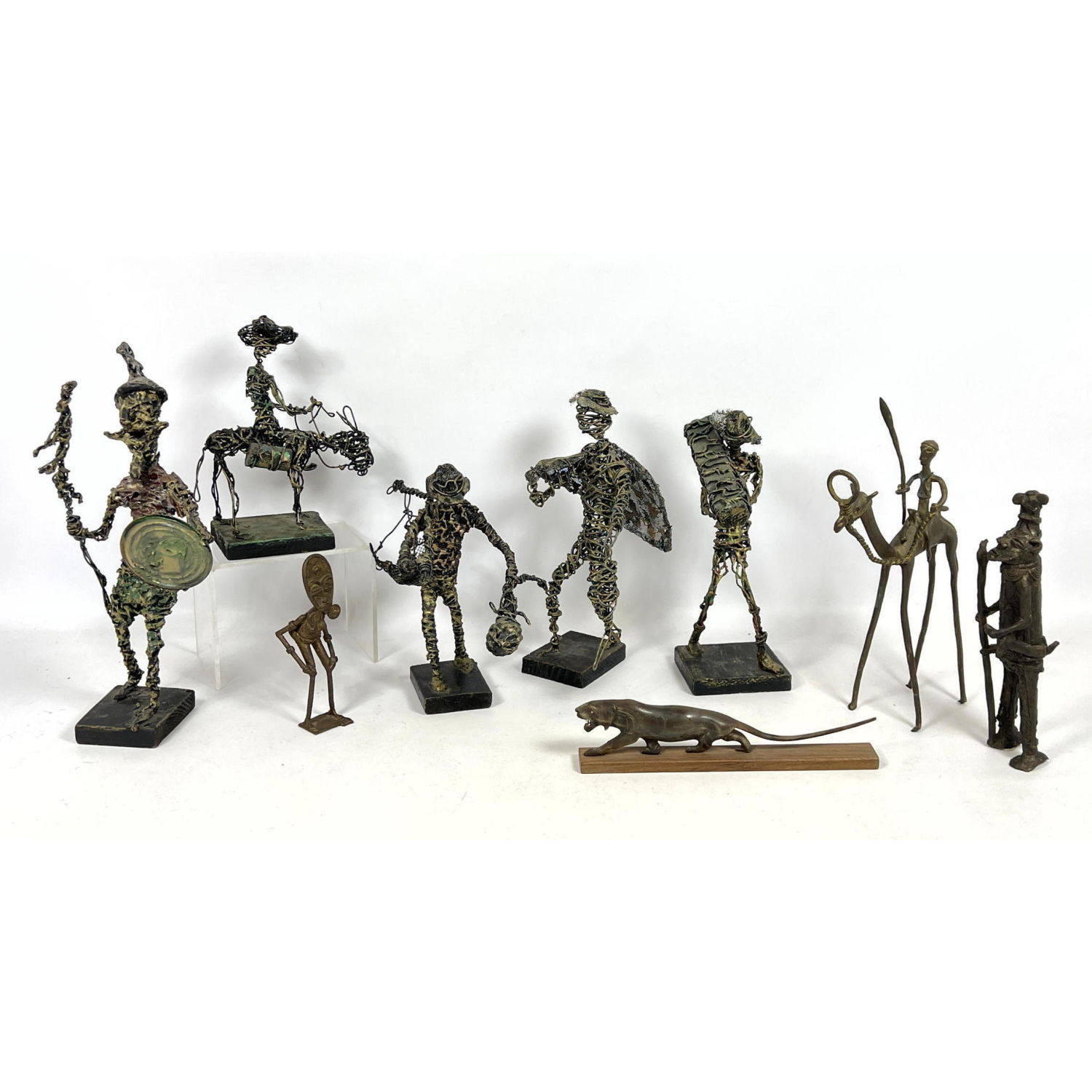 Collection of metal figural sculptures  2feec6