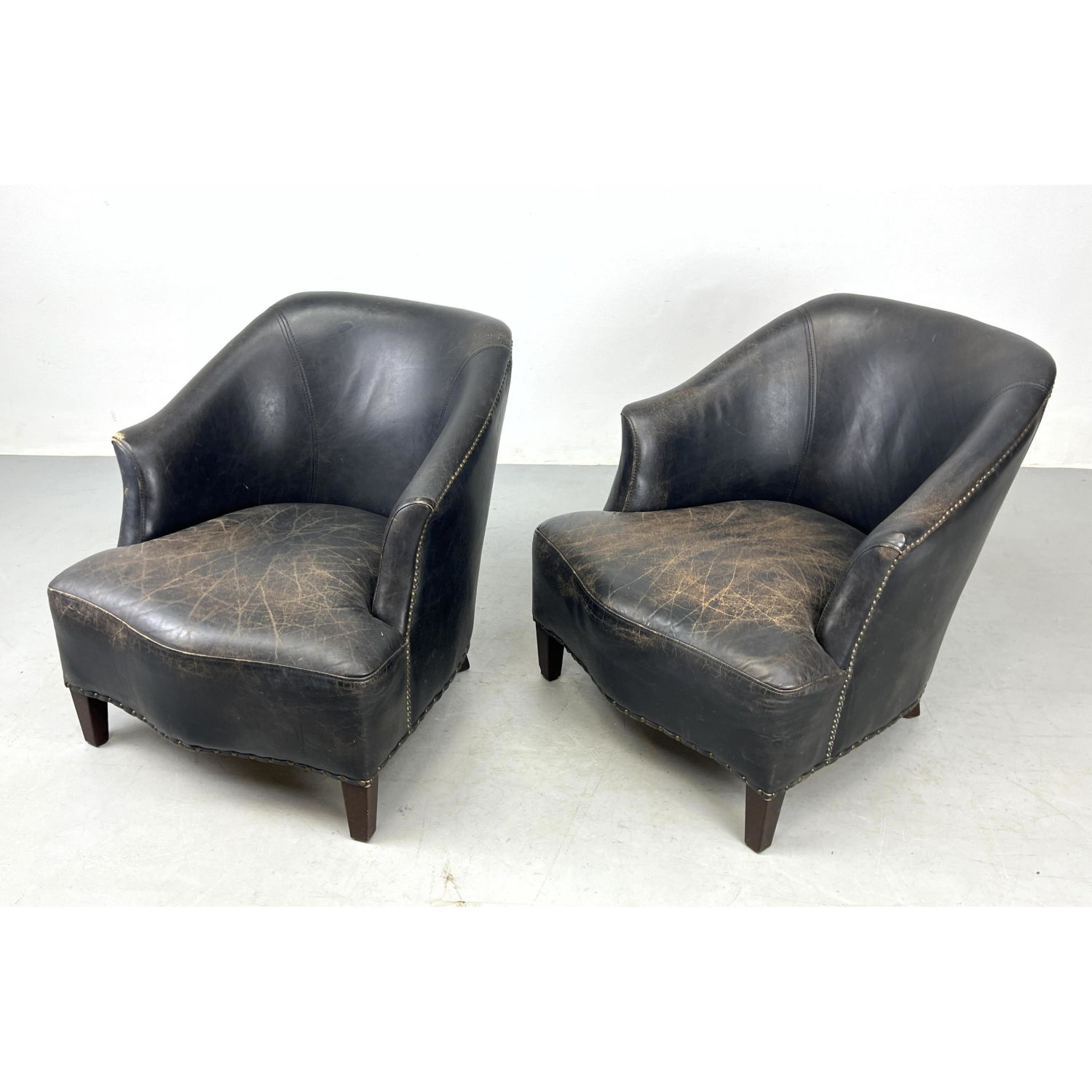 Pr Dark Leather Lounge Chairs  2ff0fc