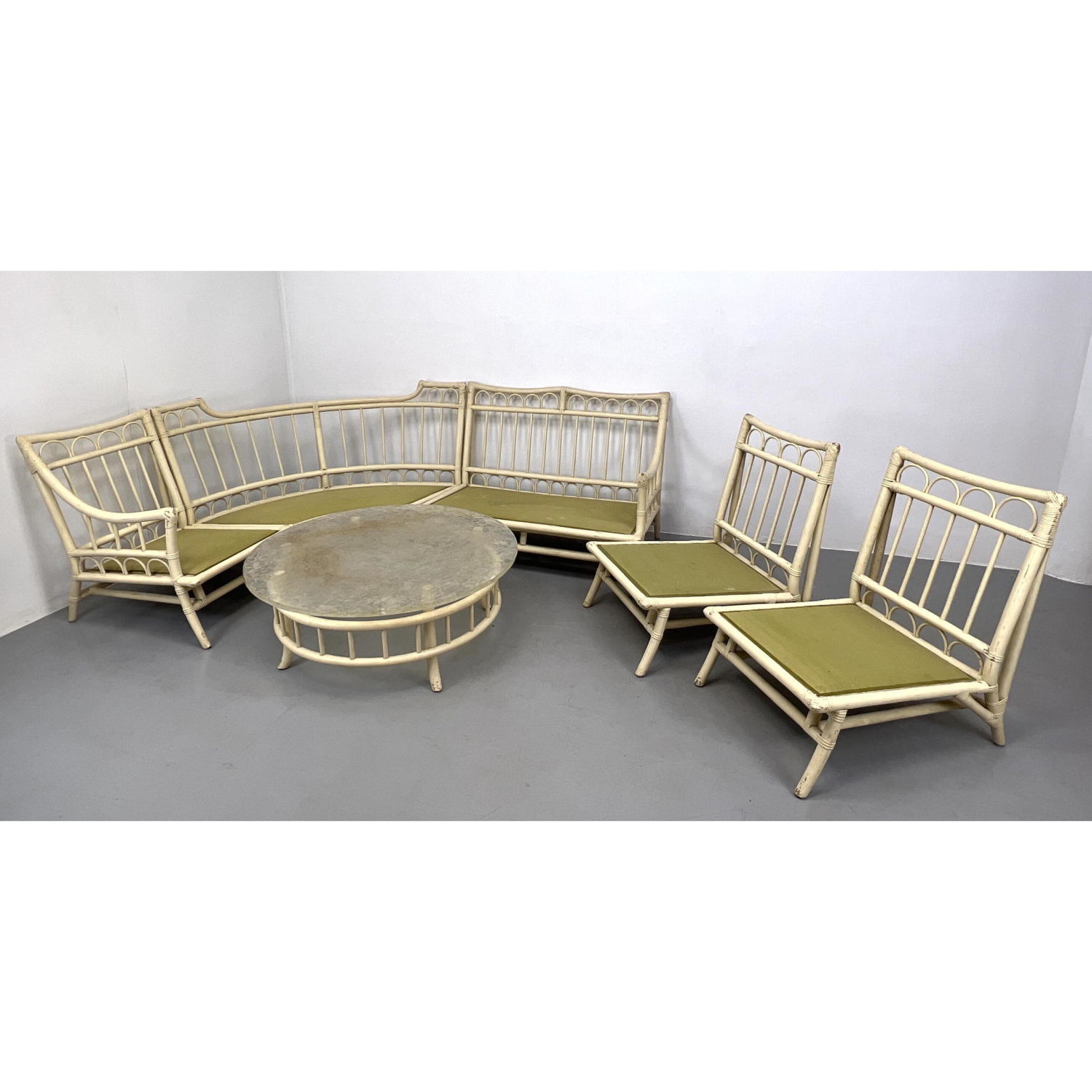 6pc WILLOW REED Painted Rattan 2ff4a6