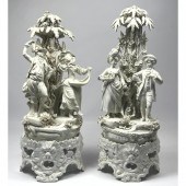 Pair of Italian CapoDimonte Figural