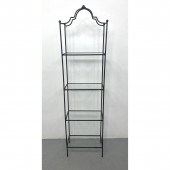 Wrought Iron and Glass Etagere Shelf