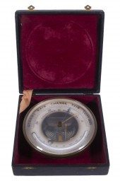 BRASS CASED HPBN FRENCH ANEROID BAROMETER