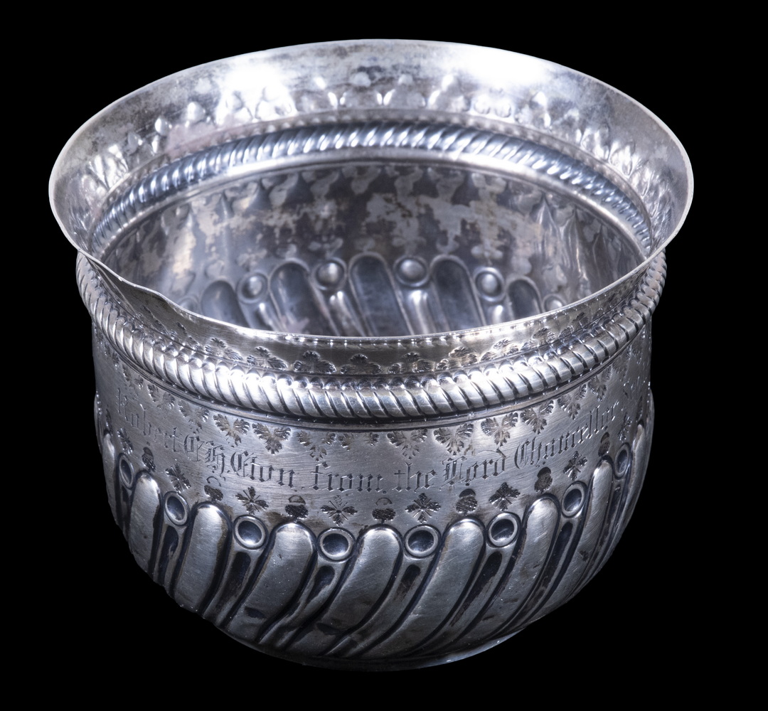 VICTORIAN SILVER VESSEL WITH LORD