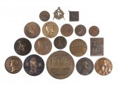 COLLECTION OF 18 BRONZE MEDALLIONS 30214c