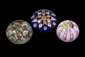 ART GLASS PAPERWEIGHTS Lot of (3), incl: