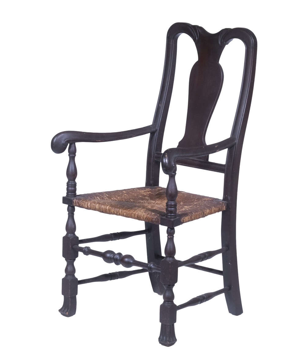 QUEEN ANNE STYLE PAINTED ARMCHAIR 302208