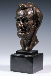 LEO CHERNE (NY, 1912-1999) Bust of Lincoln,