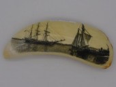 LARGE SCRIMSHAW WHALE S TOOTH BY 3031d1