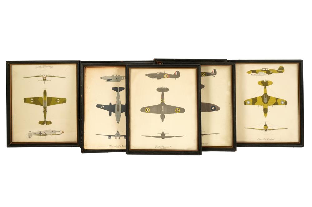 COLLECTION OF WWII AIRPLANE PRINTScomprising 303322