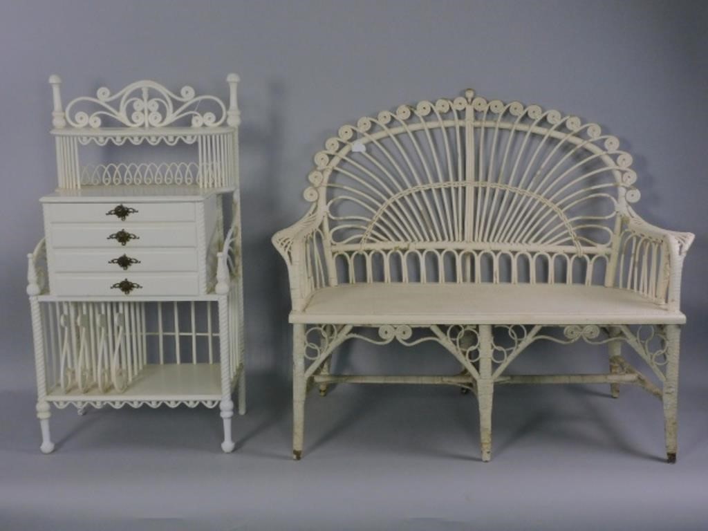 VICTORIAN WICKER SETTEE AND MUSIC 303452