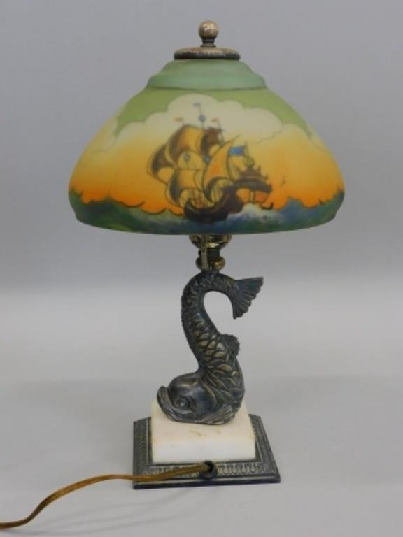 PAIRPOINT BOUDOIR LAMP, CIRCA 1915.