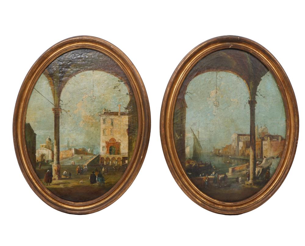 TWO 18TH CT OVAL ITALIAN OIL PAINTINGSTwo 3010b5
