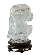 CHINESE CARVED ROCK CRYSTAL COVERED 3012bf