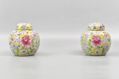 PAIR OF CHINESE FAMILLE ROSE COVERED 301566