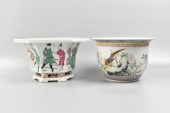 2 CHINESE FAMILLE ROSE PLANTERS A pair