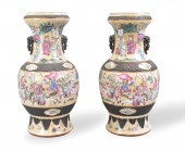 PAIR CHINESE GE GLAZED FAMILLE ROSE