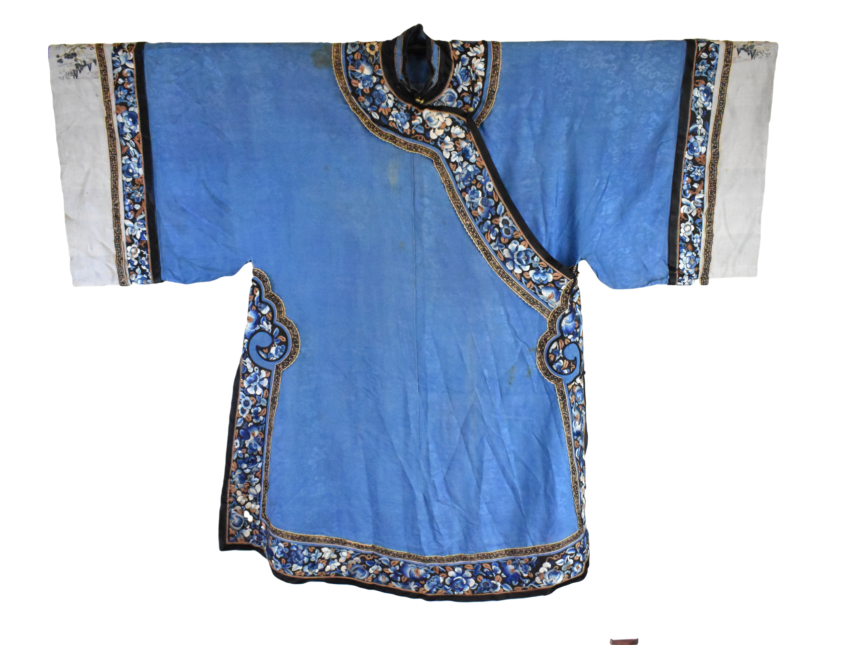 CHINESE BLUE EMBROIDERY WOMEN ROBE  301919