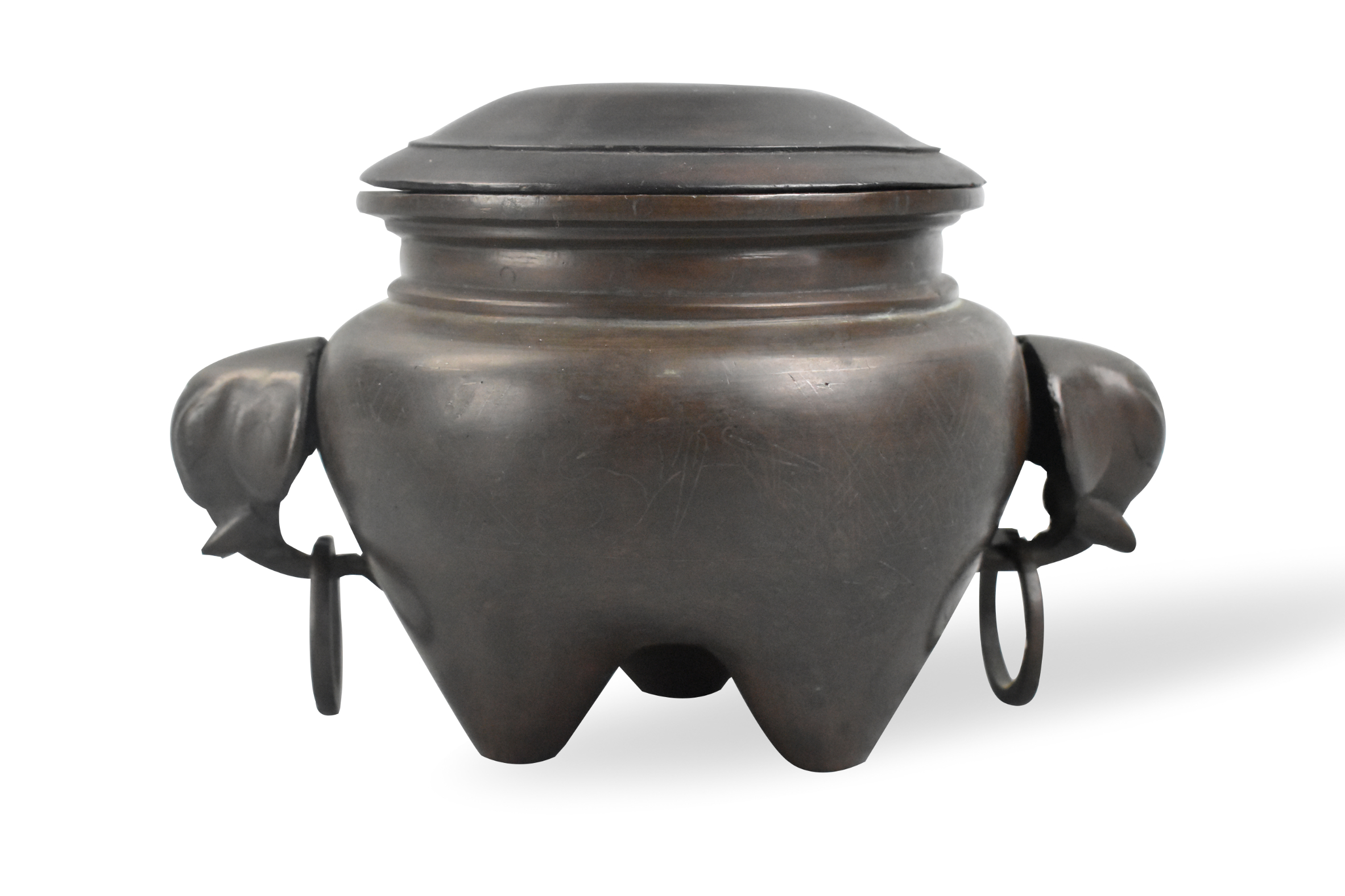 CHINESE BRONZE CENSER W SILVER 301a4f