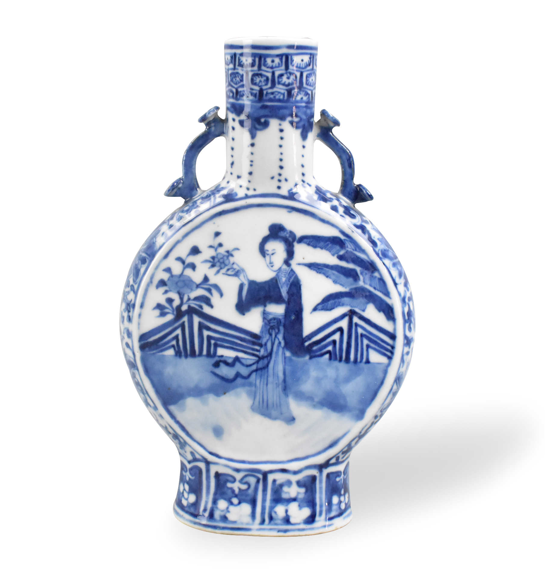 CHINESE BLUE AND WHITE MOONFLASK 301a9b