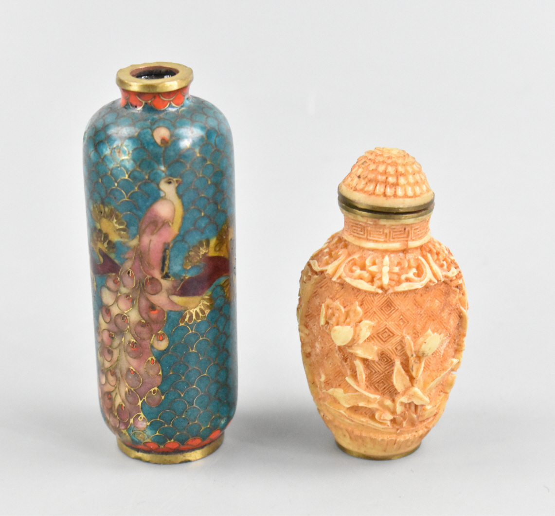 2 CHINESE SNUFF BOTTLES CLOISONNE 301ab0