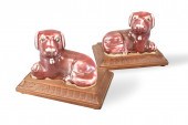 PAIR OF CHINESE FLAMBE DOG FIGURE 301c8a