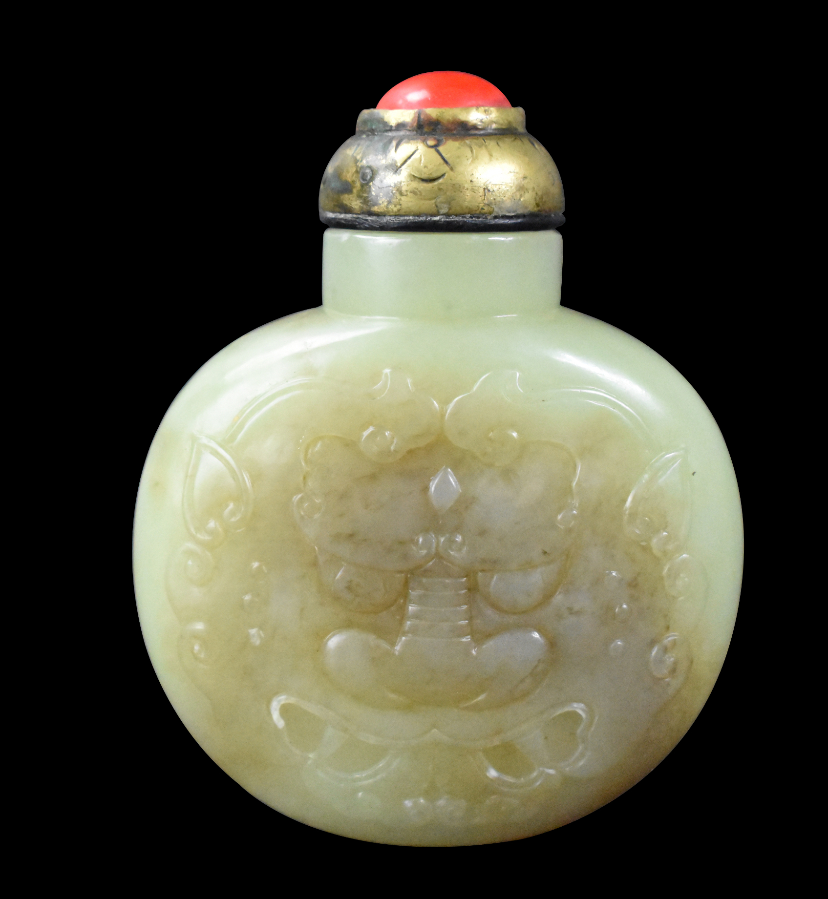 CHINESE YELLOW JADE CARVED SNUFF 301cca