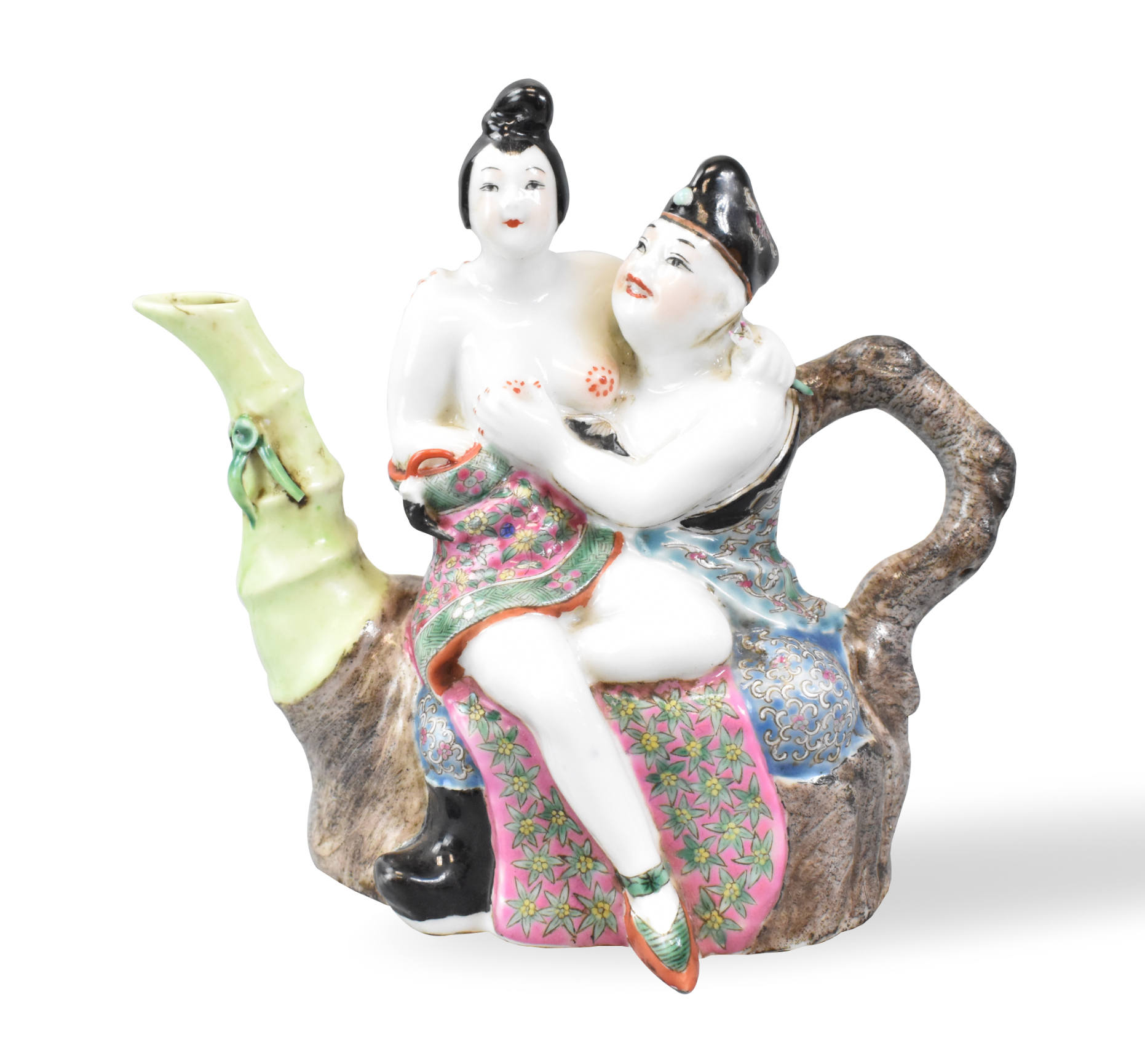 CHINESE FAMILLE ROSE EROTIC TEAPOT  301d10