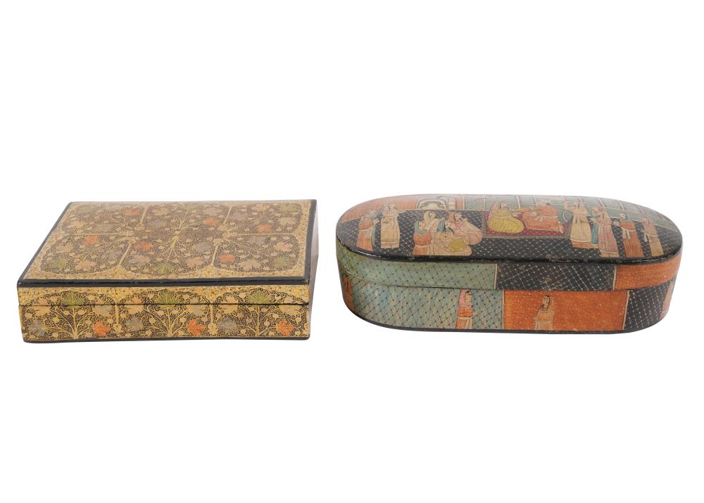TWO INDIAN LACQUERED BOXESthe first  301df3
