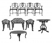 ASSEMBLED GROUP OF BLACK PAINTED METAL