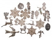 GROUP OF 19 STERLING CHRISTMAS ORNAMENTSvarious