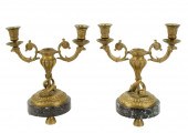PAIR OF NEOCLASSICAL-STYLE BRASS CANDELABRAPair