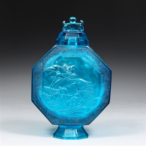 Vintage Chinese blue Peking glass 304b1b