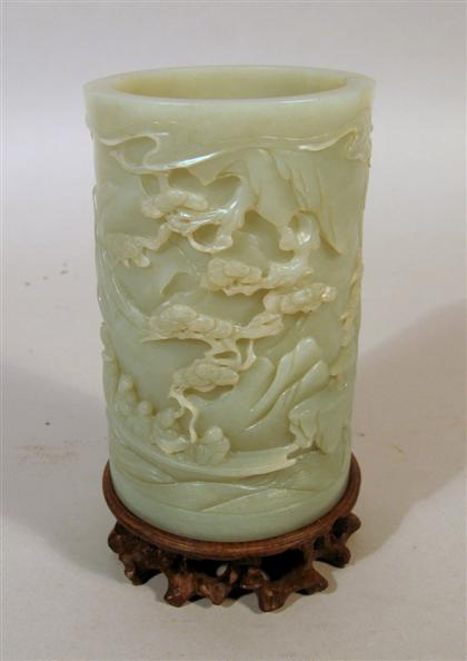 Chinese celadon jade brush pot 4d46e