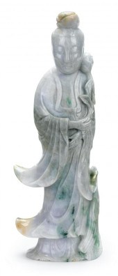 Large Chinese green and light celadon