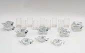 GROUP OF BACCARAT CRYSTAL ASHTRAYS AND