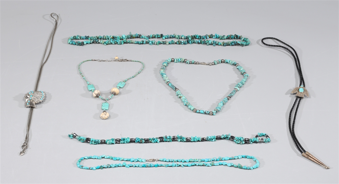 Group of seven turquoise necklace 305078