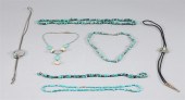 Group of seven turquoise necklace collection,