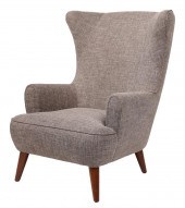CONTEMPORARY GREY UPHOLSTERED WING 3050a6