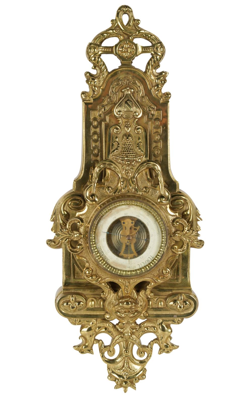 FRENCH BRASS ANEROID WALL BAROMETERFrench 305261