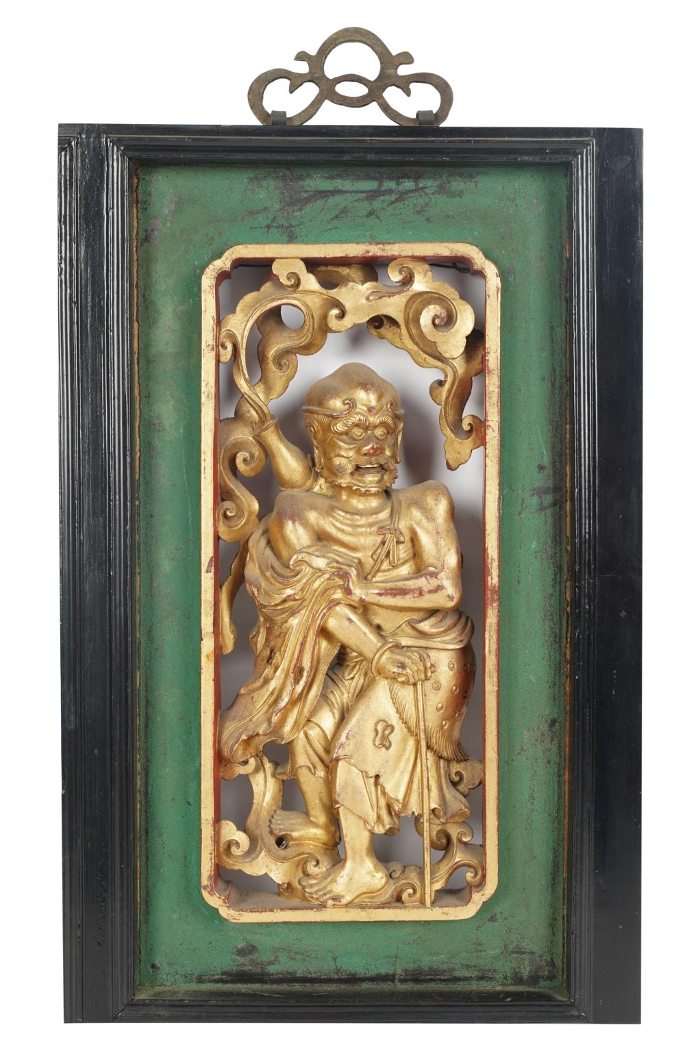 CHINESE FIGURAL CARVED GILTWOOD 30544d