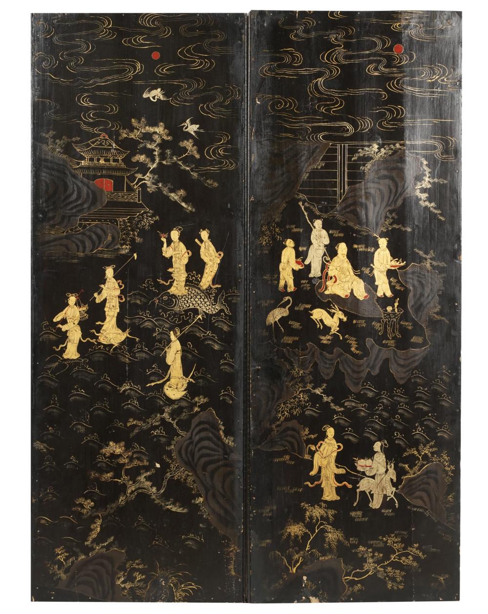 PAIR OF CHINESE LACQUERED PANELSPair 3054ce