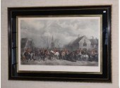 An antique English hunting print, “The