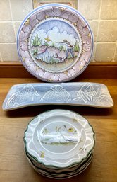 Eight pieces of majolica and other 305be1