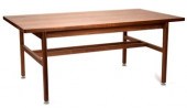 A vintage teak table/desk with a rectangular